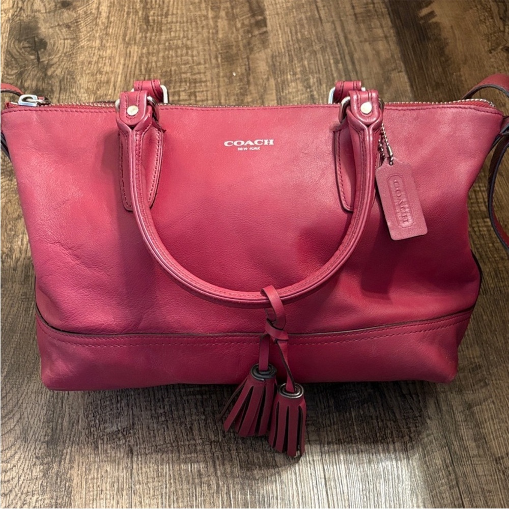Coach Molly Red Leather Satchel Crossbody Bag Tassel 2012 - Picture 3 of 11